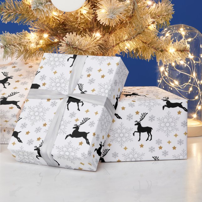 Reindeer Flying  Wrapping Paper (Holidays)