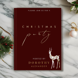 Reindeer Foil Christmas Party Invitation