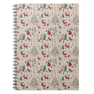 Reindeer Folk Art Notebook Christmas Journal