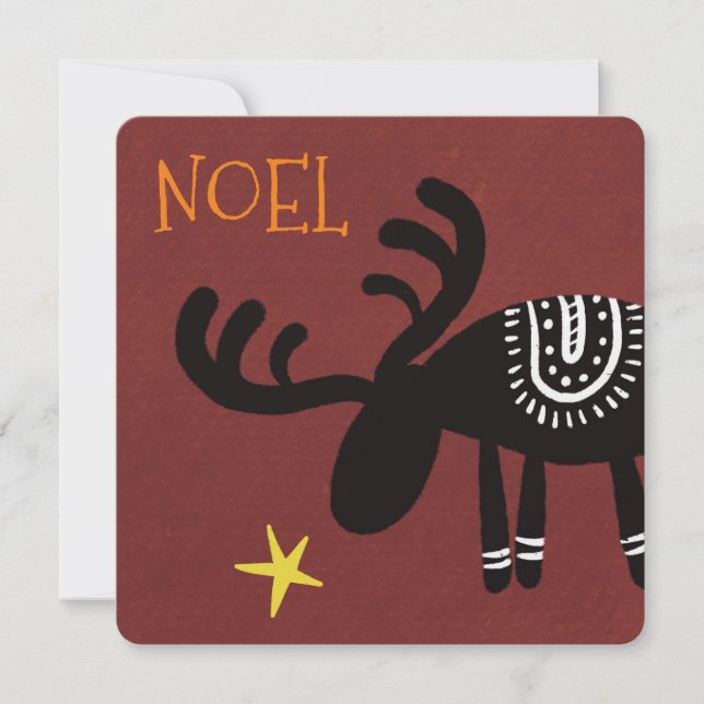 Reindeer found the star: Christmas card, flat Card (Front)