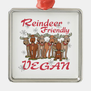 Reindeer Friendly Vegan Ornament
