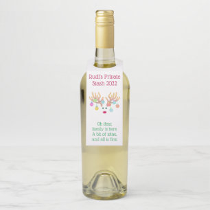 Reindeer Funny Saying Bottle Tag