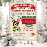 Reindeer Games Christmas Party Invitation<br><div class="desc">Reindeer Games Christmas Party Invitation Vintage Circus Inspired Poster Christmas Holiday Party Super fun Holiday party with a super cute reindeer all dressed up for the holidays and a vintage santa welcome you to the "reindeer games" against an antique background. Features an ugly sweater contest and fun typography. Wording can...</div>