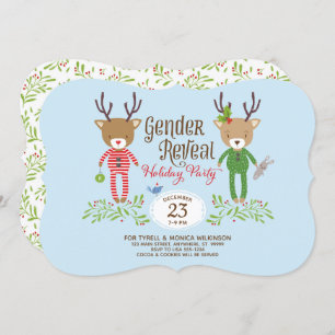 Reindeer Gender Reveal Party Invitation