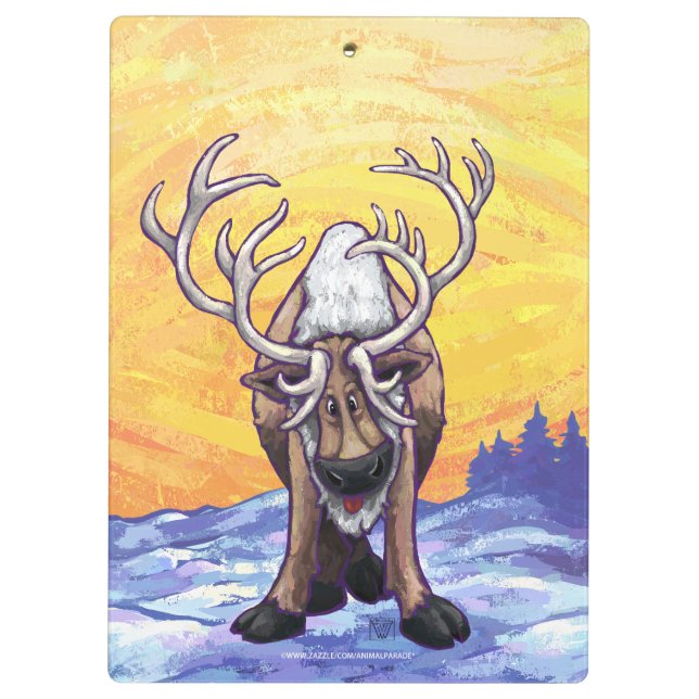 Reindeer Gifts & Accessories Clipboard (Back)