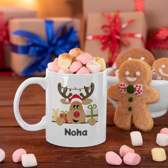 Reindeer Gifts in christmas season with Your Name Coffee Mug (Creator Uploaded)