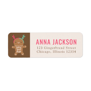 Reindeer Gingerbread man Christmas Return Address