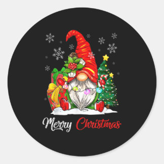 Reindeer Gnome Matching Family Xmas Merry Christma Classic Round Sticker