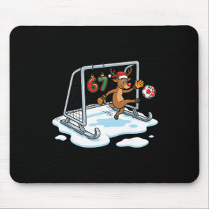 Reindeer Goalie 67 Soccer Net Funny Christmas Spor Mouse Pad