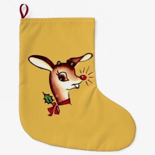 Reindeer Gold Christmas Stocking
