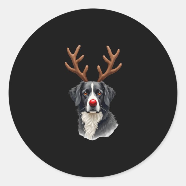 Reindeer Great Dane Christmas Great Dane Dog Mom D Classic Round Sticker (Front)
