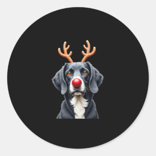 Reindeer Great Dane Christmas Great Dane Dog Mom D Classic Round Sticker