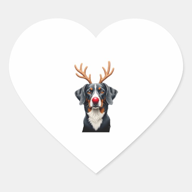 Reindeer Great Dane Christmas Great Dane Dog Mom D Heart Sticker (Front)