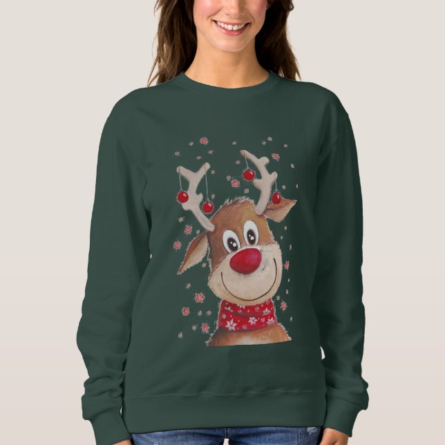 REINDEER HEAD CHRISTMAS SWEATER (Front)