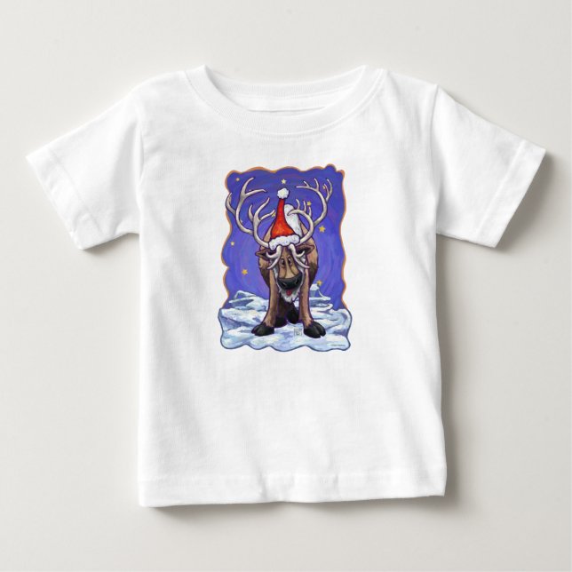 Reindeer Holiday Baby T-Shirt (Front)