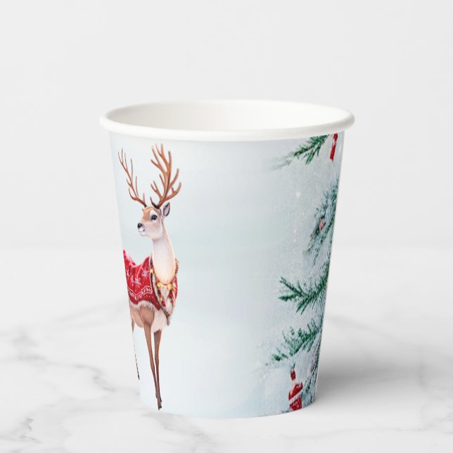 Reindeer Holiday Paper Cups (Back)