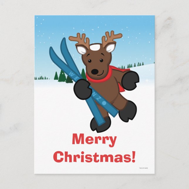 Reindeer Holiday Postcard (Front)