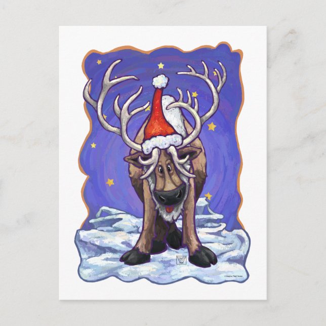 Reindeer Holiday Postcard (Front)