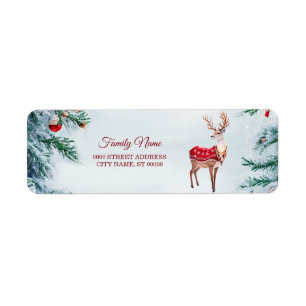 Reindeer Holiday Return Address Label
