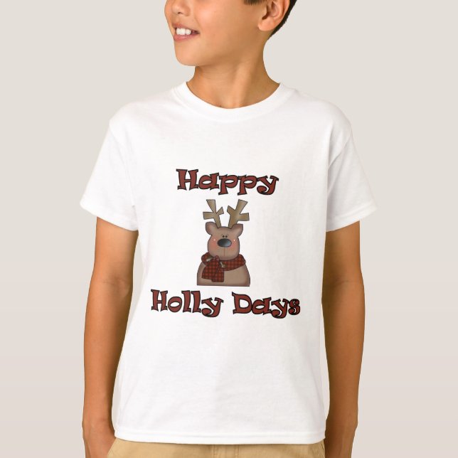 Reindeer Holly Days Tshirts and Gifts (Front)
