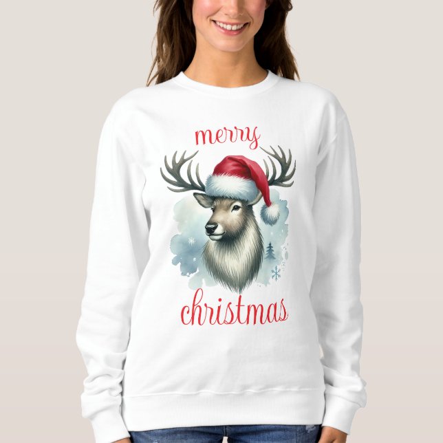 Reindeer hoodie christmas (Front)