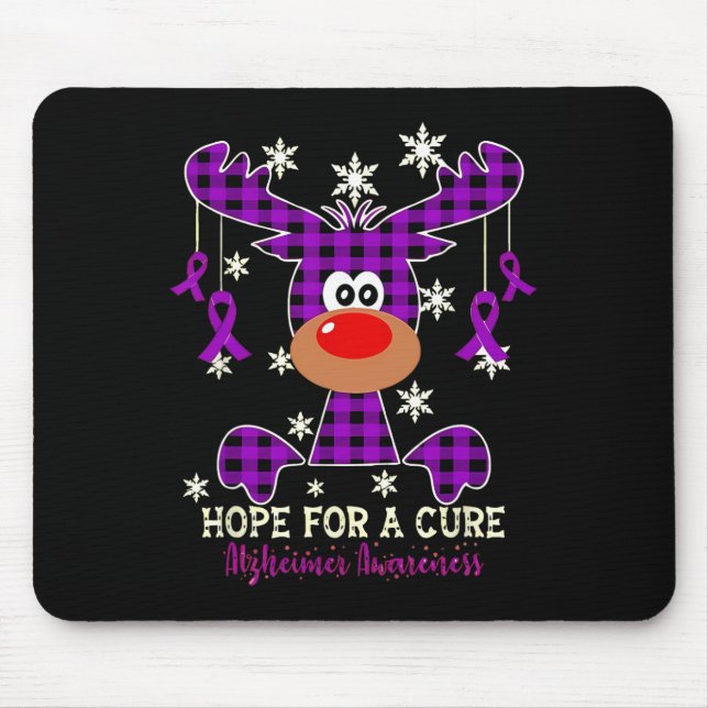 Reindeer Hope For A Cure Heimerheimer Awareness  Mouse Pad (Front)