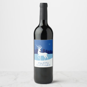 Reindeer illustration custom text bottle labels