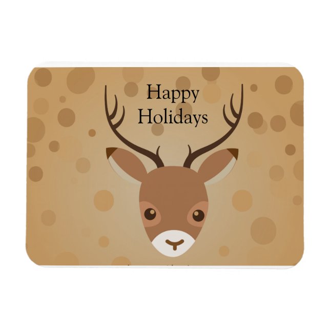 reindeer Illustration on a brown background  Magnet (Horizontal)