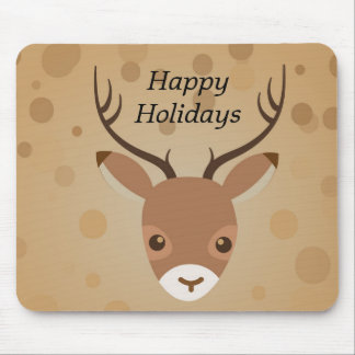 reindeer Illustration on a brown background Mouse Pad