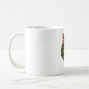 Reindeer in Christmas Wreath Coffee Mug