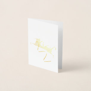 Reindeer in Gold Christmas Cards