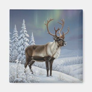 Reindeer in Lapland Finland Travel Magnet