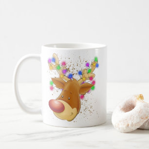 Reindeer in lights coffee mug