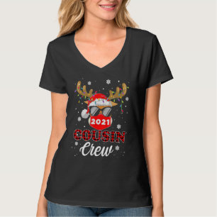 Reindeer In Mask Cousin Crew Funny Xmas Family Chr T-Shirt