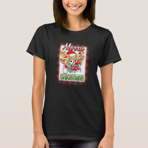 Reindeer In Mask Matching Family Pajama Merry Chri T-Shirt