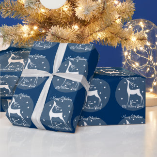 Reindeer in Snow Custom Name Wrapping Paper