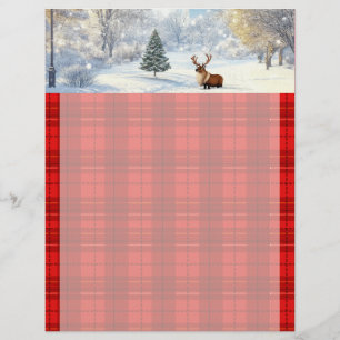 Reindeer in the winter custom letterhead