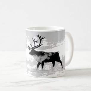 Reindeer in winter day coffee mug