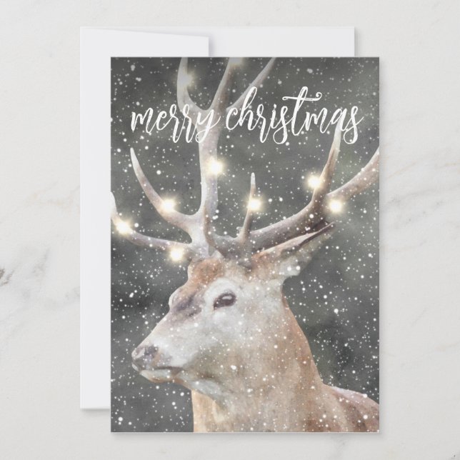 Reindeer In Winter Snow  Invitation (Front)