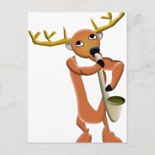Reindeer Jazz Postcard