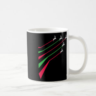 Reindeer Jets Patriotic Stripe Red And Green Merry Coffee Mug