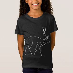 Reindeer Line Art Elk Minimalist X-Mas Cool Christ T-Shirt