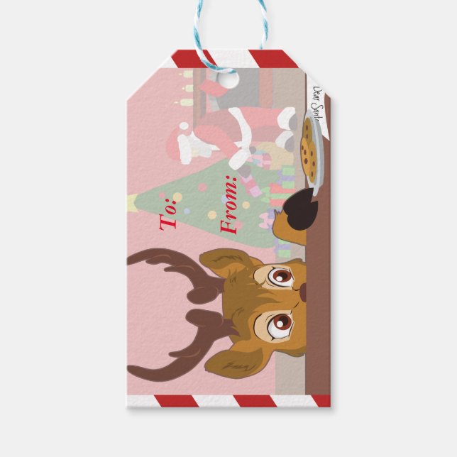 Reindeer Love Cookies Gift Tags (Front)