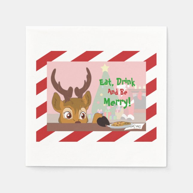 Reindeer Love Cookies Napkin (Front)