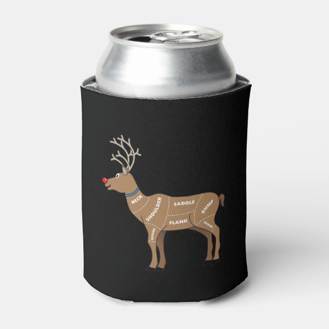 Reindeer Meat For Christmas Can Cooler (Can Front)
