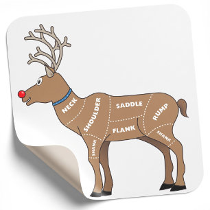 Reindeer Meat for Christmas Square Sticker