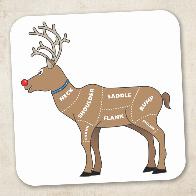 Reindeer Meat for Christmas Square Sticker (Creator Uploaded)