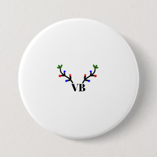 Reindeer merry Christmas add name text name title 7.5 Cm Round Badge