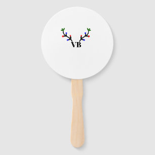 Reindeer merry Christmas add name text name title Hand Fan