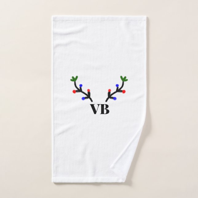 Reindeer merry Christmas add name text name title Hand Towel (Hand Towel)